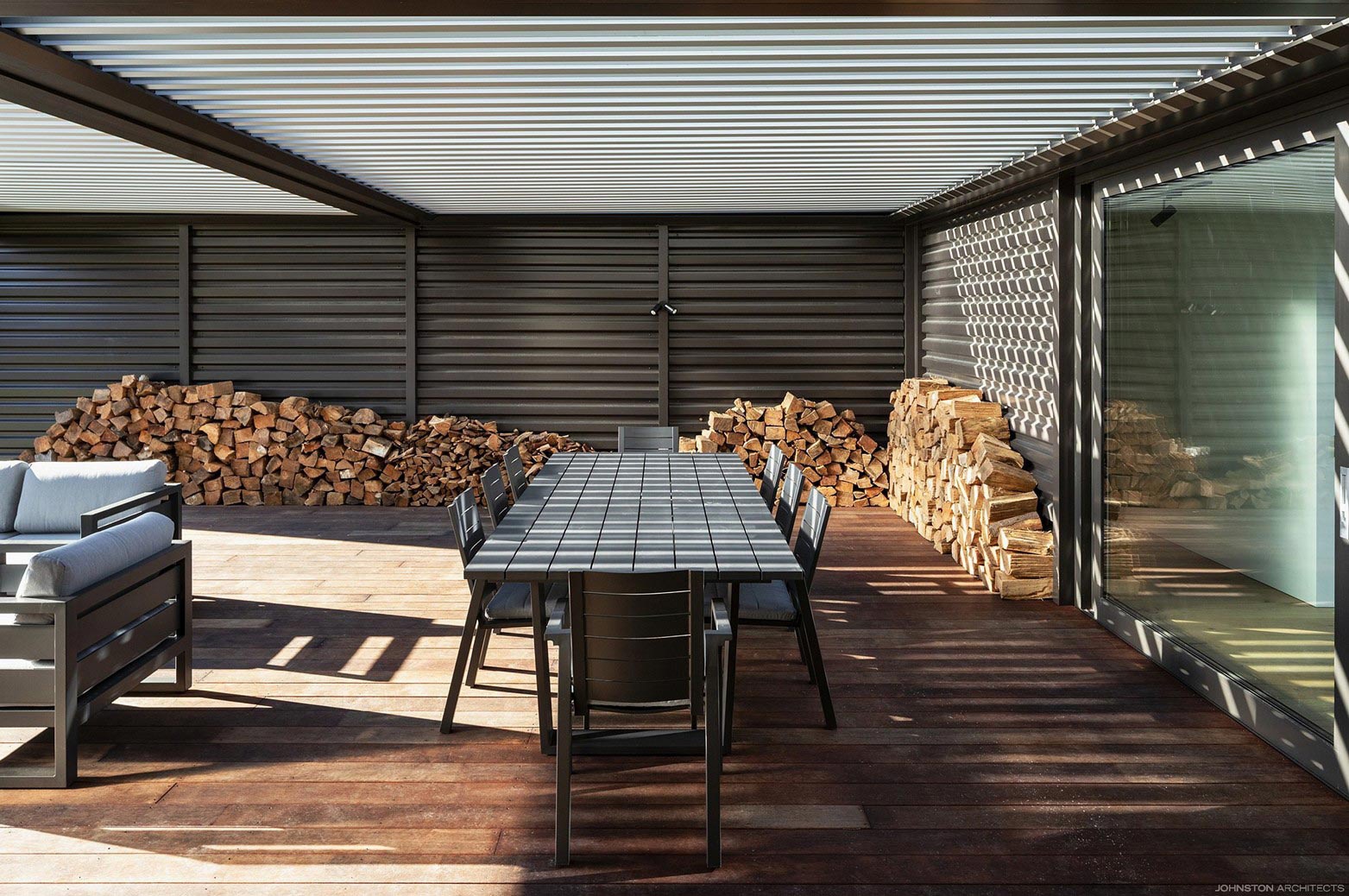 Johnston Architects 006 Residential Architects Fireplace House Deck Otago